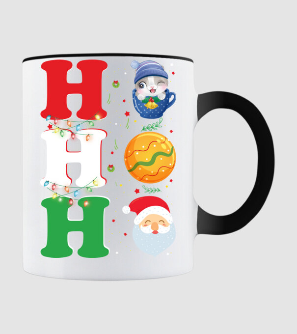 Ho-ho-ho christmas model negru pe tricou