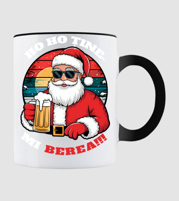 Ho ho ține mi berea! Negru model negru pe tricou