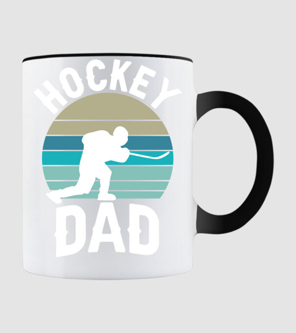 Hockey dad model negru pe tricou