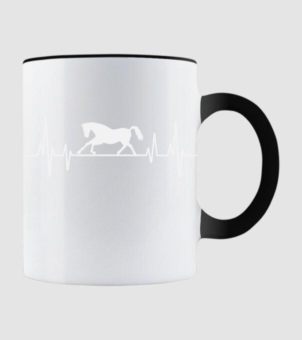 horse heartbeat model negru pe tricou