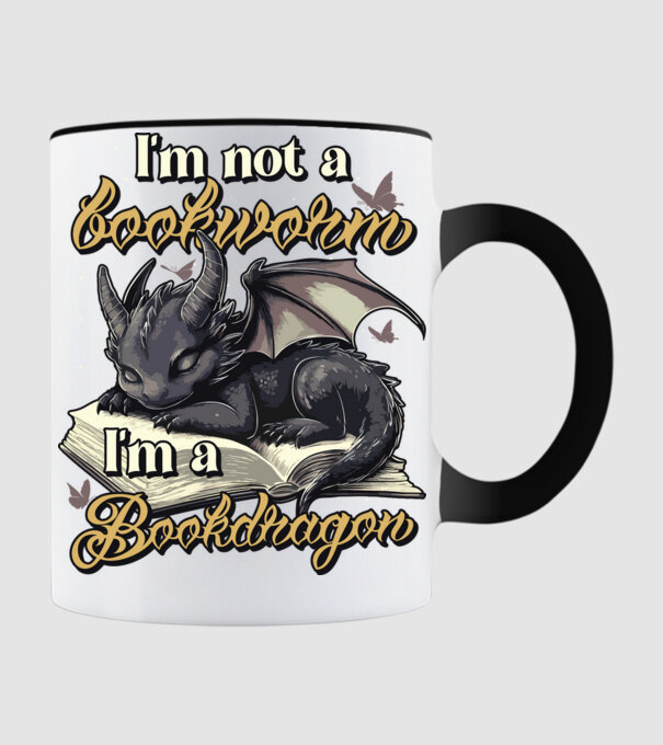 I am not a bookworm i am a bookdragon model negru pe tricou