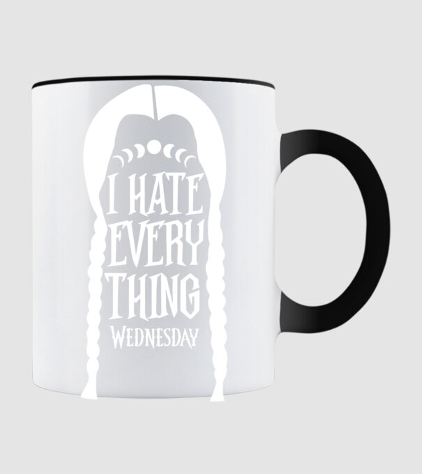 I hate everything model negru pe tricou