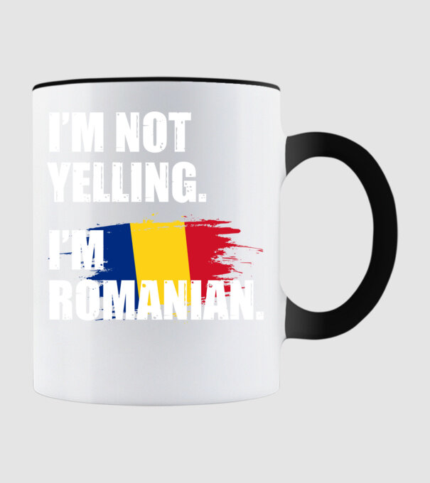 I'm not yelling model negru pe tricou