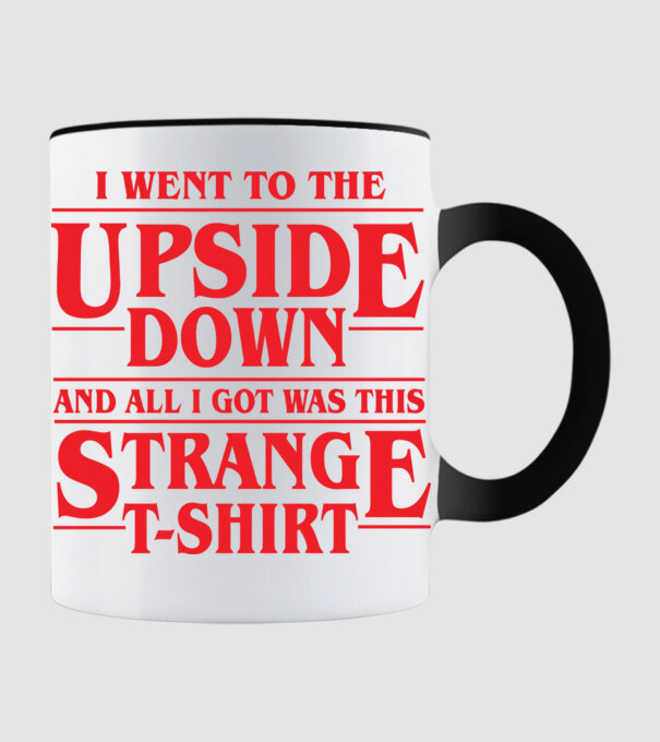 i went to the upside down model negru pe tricou