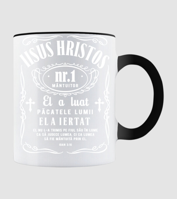 Iisus Hristos nr. 1 mântuitor El a luat păcatele lumii, El a iertat, El nu L-a trimis pe Fiul Său în lume ca să judece lumea, ci model negru pe tricou