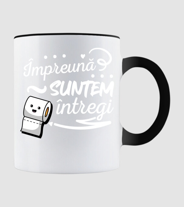 Împreună suntem întregi! model negru pe tricou
