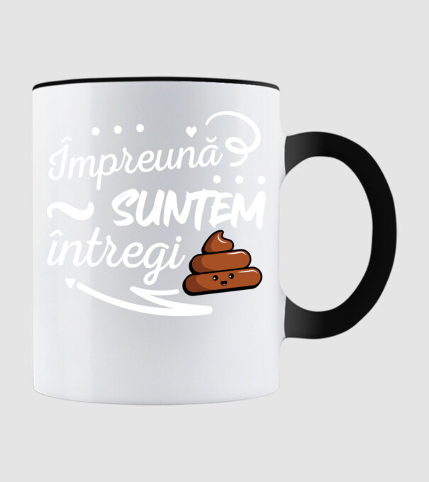 Împreună suntem întregi! model negru pe tricou