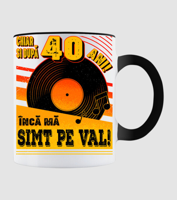 Încă mă simt pe val! 40 model negru pe tricou