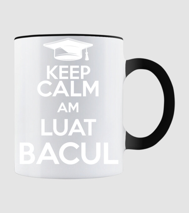 Keep calm, am luat bacul model negru pe tricou