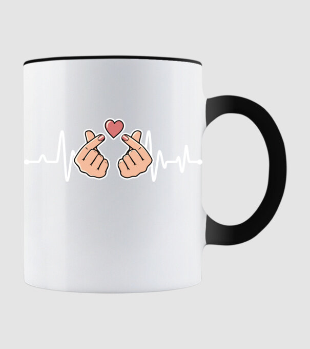 Kpop heartbeat model negru pe tricou