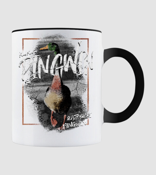 Kurwa pingwin model negru pe tricou
