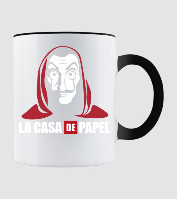 la cas de papel logo model negru pe tricou