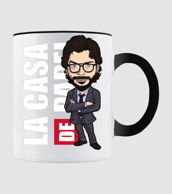 la cas de papel professor model negru pe tricou