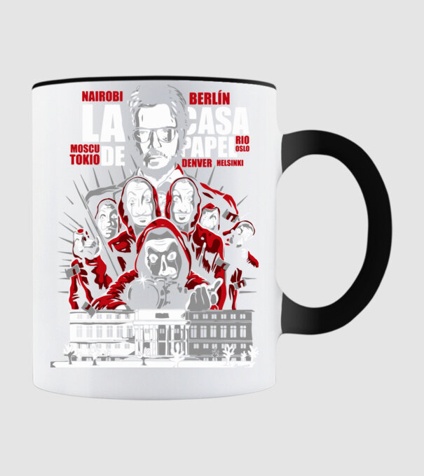 la casa de papel family model negru pe tricou