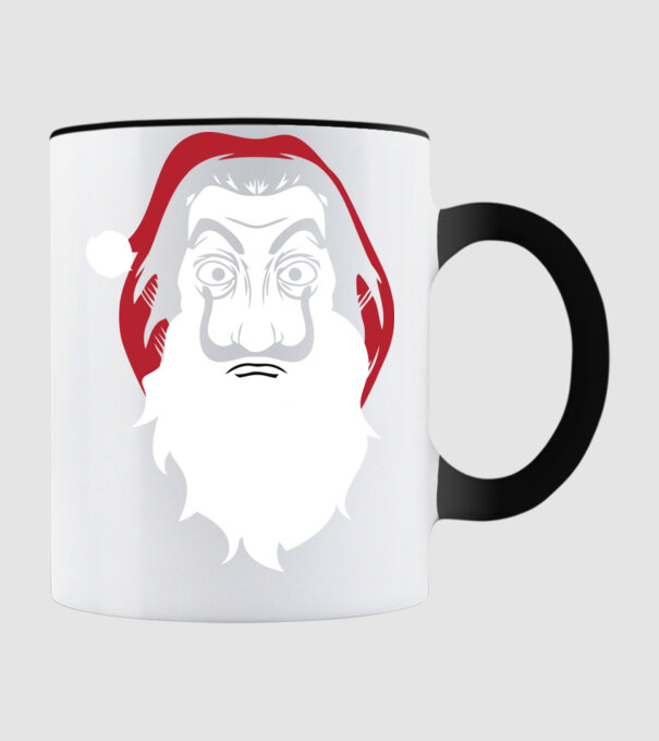 la casa de papel santa model negru pe tricou