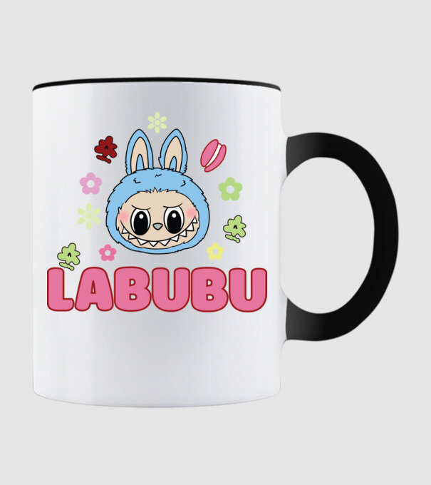 Labubu model negru pe tricou