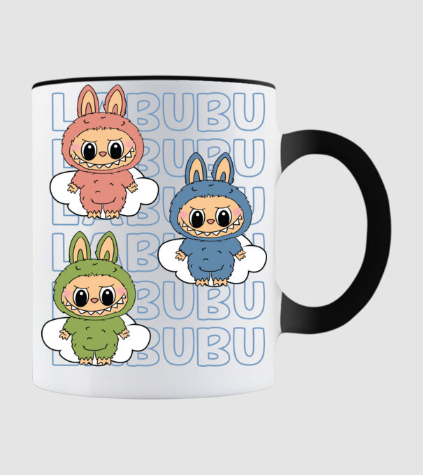 LABUBU model negru pe tricou