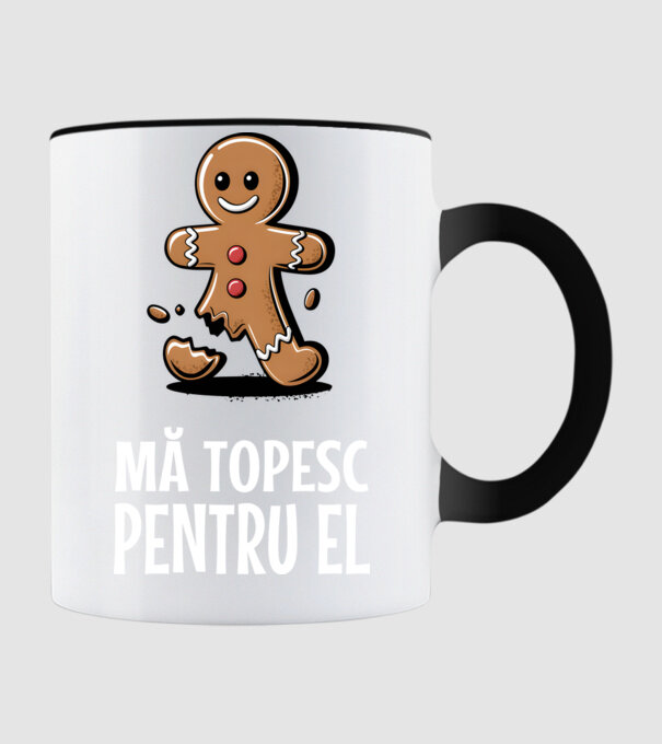 Mă topesc pentru el Negru model negru pe tricou