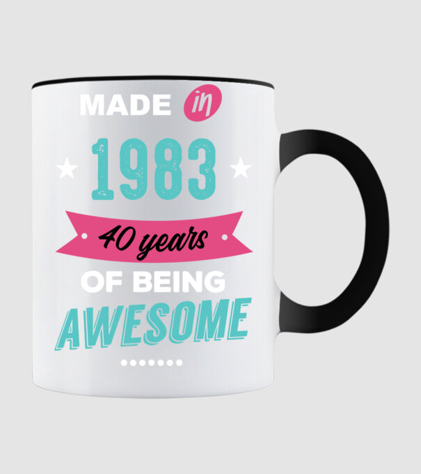 MADE IN 1983 model negru pe tricou