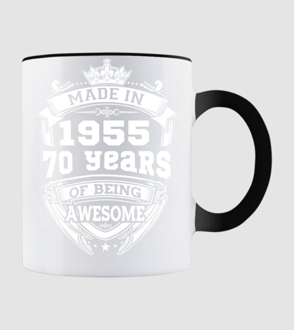 Made in awesome 1955 model negru pe tricou