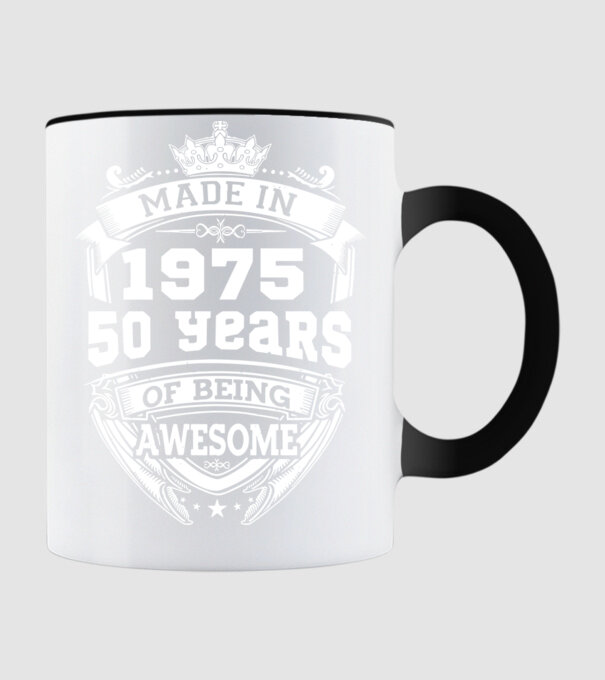Made in awesome 1975 model negru pe tricou