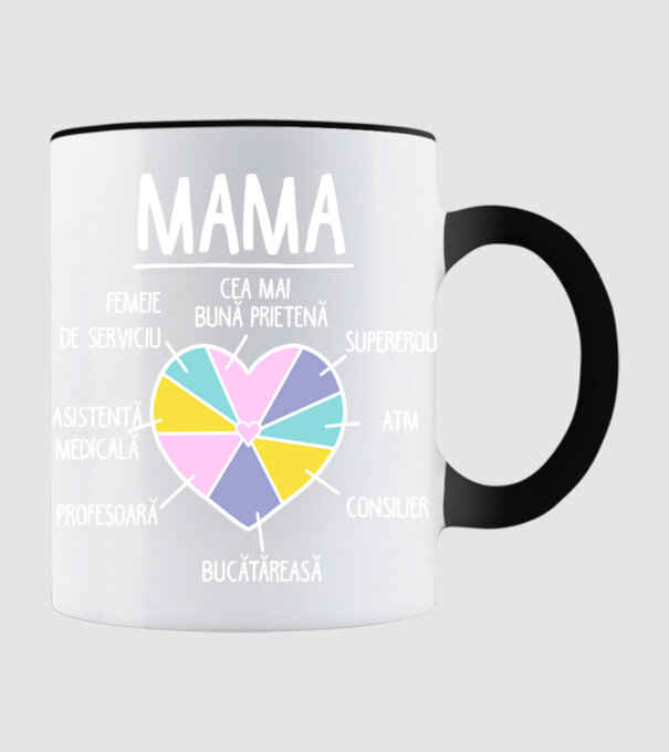 Mama cea mai bună prietenă, supererou model negru pe tricou