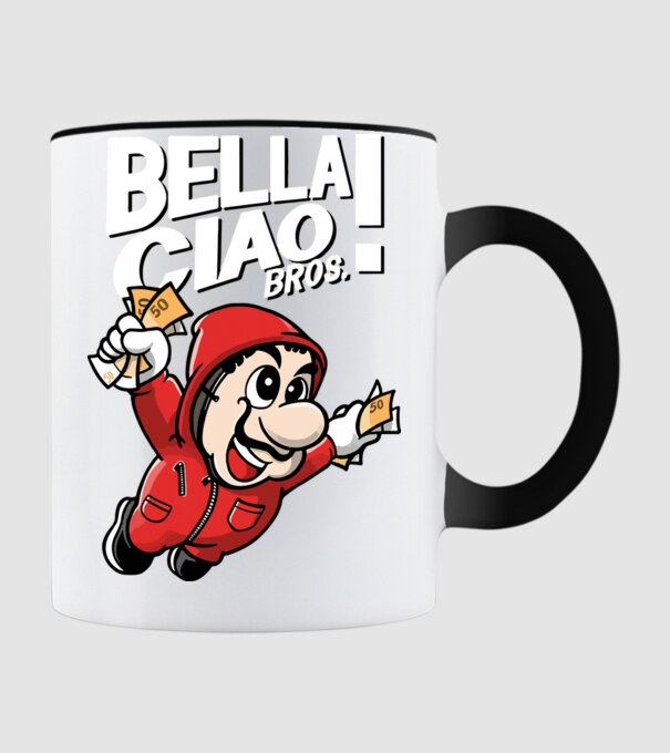 mario la casa de papel model negru pe tricou