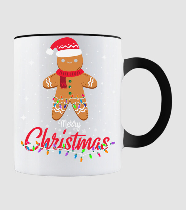Merry christmas cookie model negru pe tricou