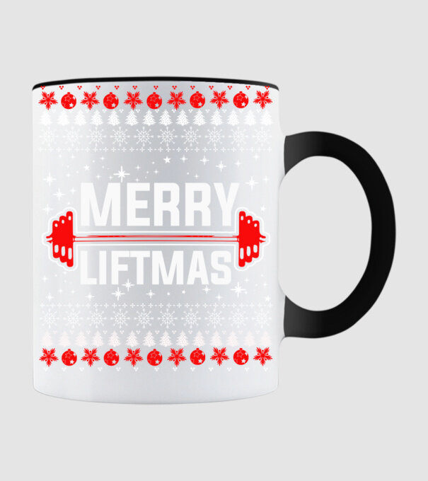 Merry liftmas 1 model negru pe tricou