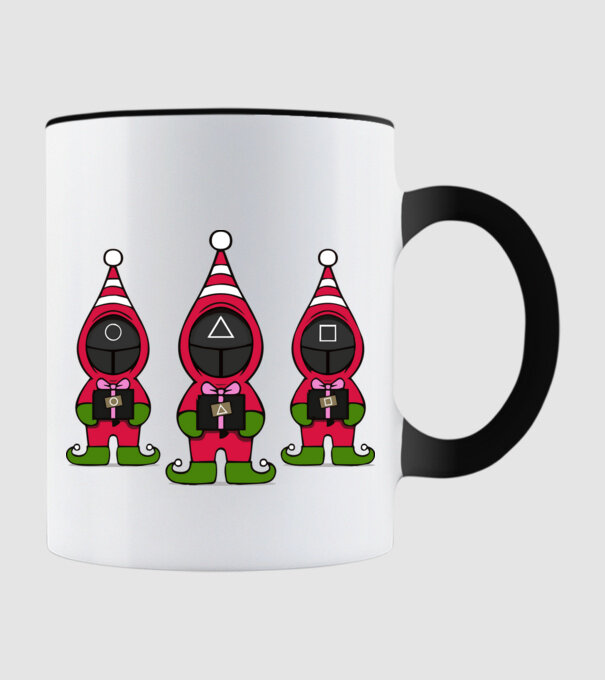 merry squid game model negru pe tricou