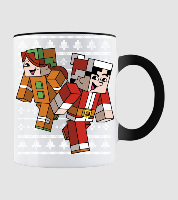 Minecraft christmas ugly sweater model negru pe tricou
