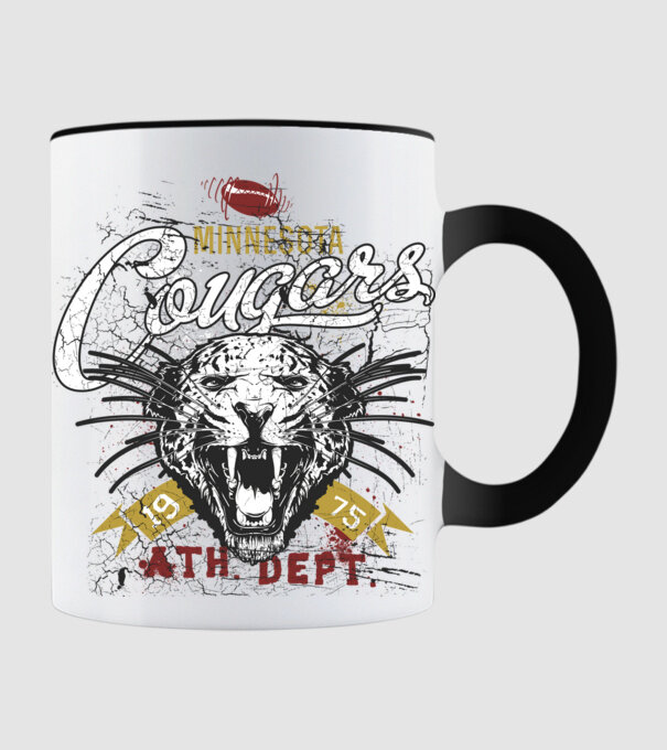 Minesota Cougars  TEXTURED model negru pe tricou