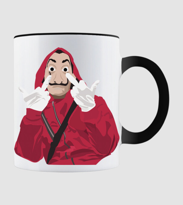 money heist fcku model negru pe tricou
