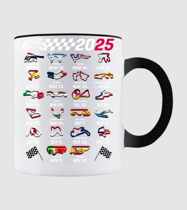 MOTOGP 25 CALENDAR Negru model negru pe tricou