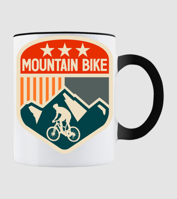 Mountain Bike model negru pe tricou