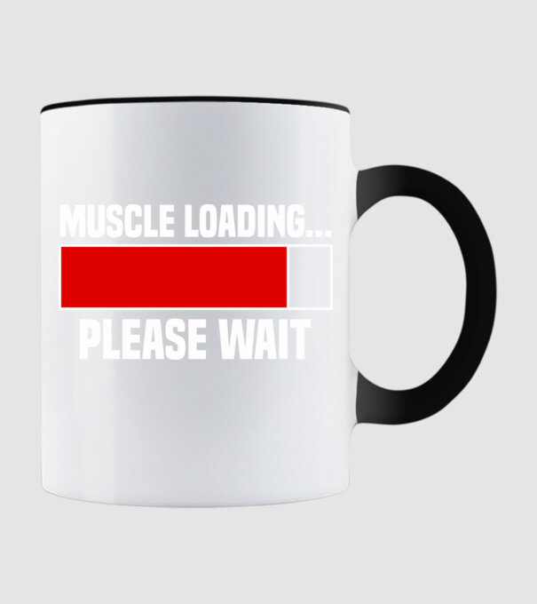 Muscle loading model negru pe tricou