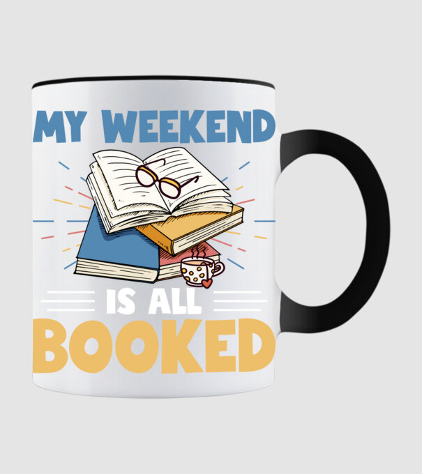 My weekend booked model negru pe tricou