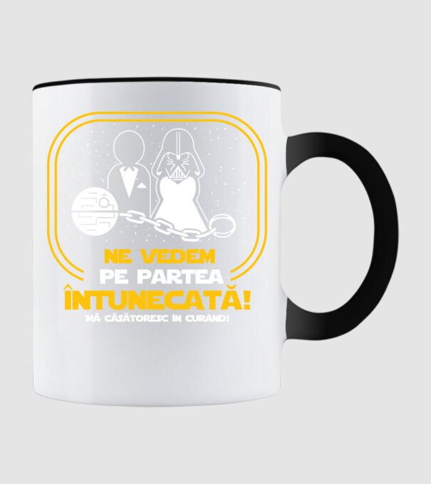Ne vedem pe partea întunecată model negru pe tricou