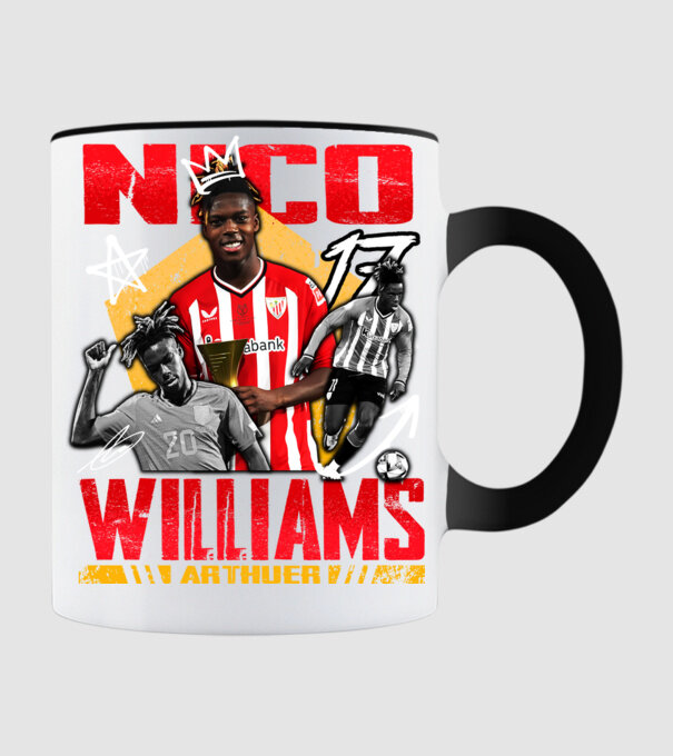 Nico Williams tribute model negru pe tricou