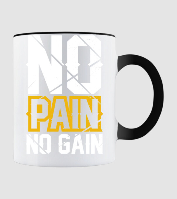 No Pain No Gain model negru pe tricou