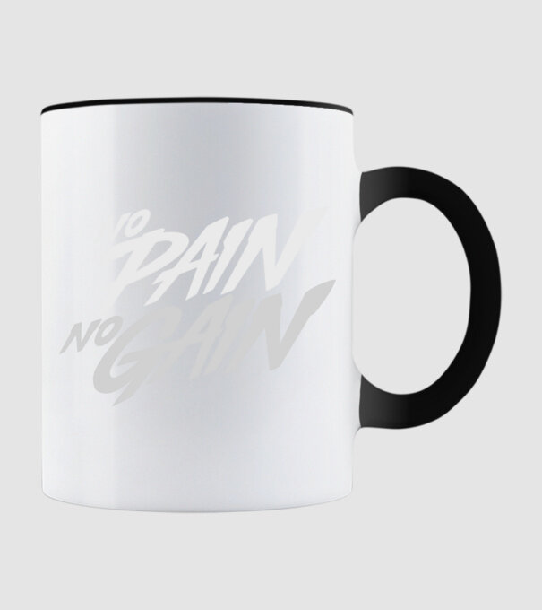 No Pain No Gain typography model negru pe tricou