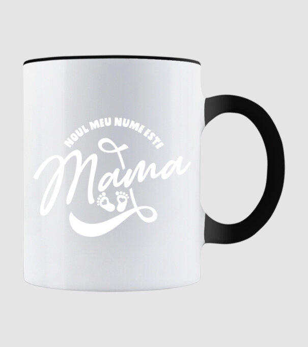 Noul meu nume este Mama model negru pe tricou