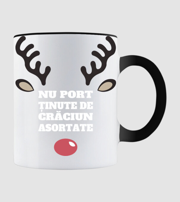 Nu port ținute de crăciun asortate crăciun chiar căprioară Negru model negru pe tricou