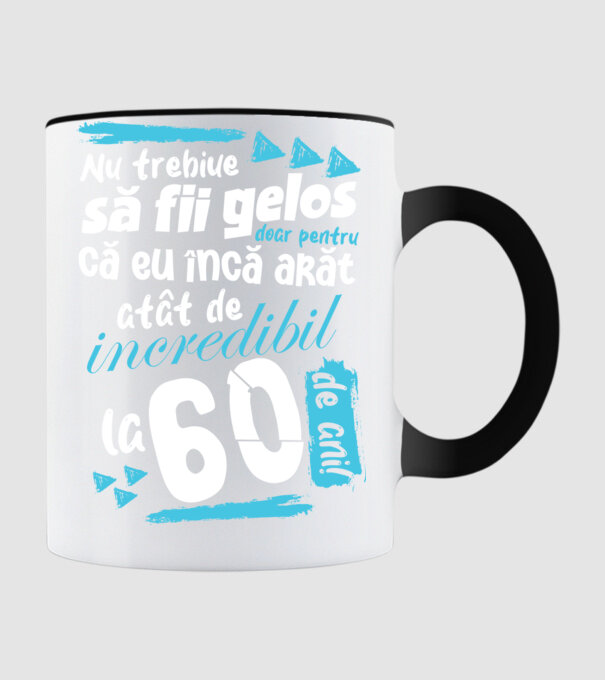 Nu trebuie să fii gelos 60 de ani model negru pe tricou