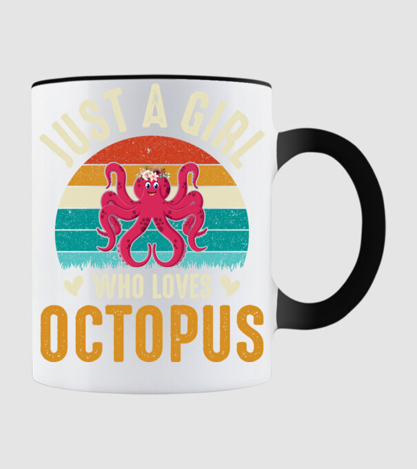 Octopus model negru pe tricou