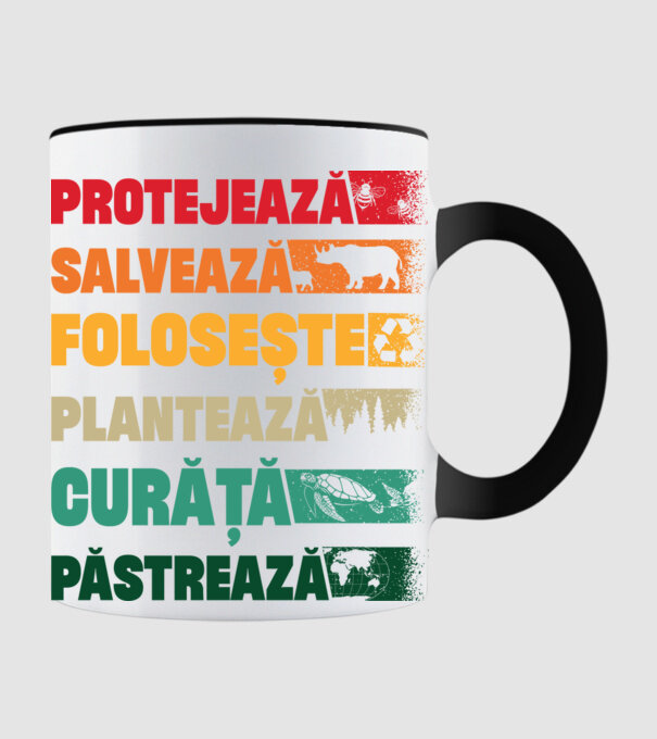 protejează salvează păstrează model negru pe tricou