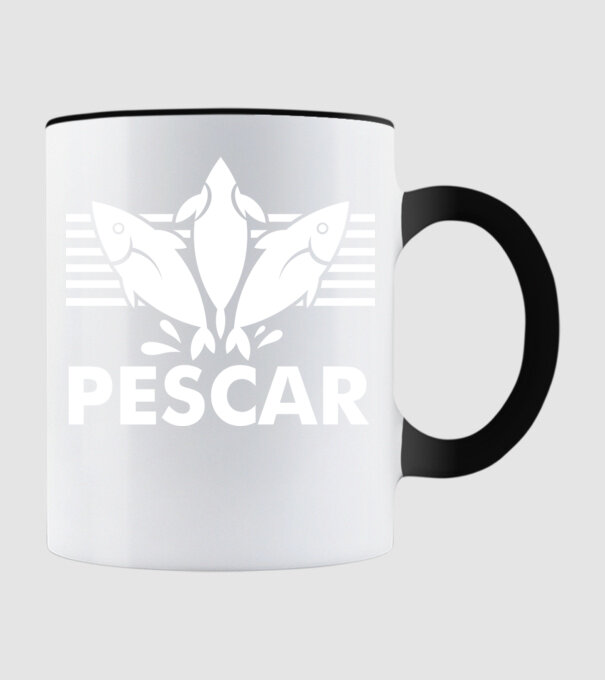 Pescar original model negru pe tricou