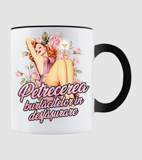 Petrecerea burlăcitelor în desfășurare model negru pe tricou