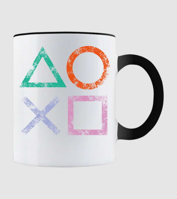 PlayStation icon model negru pe tricou