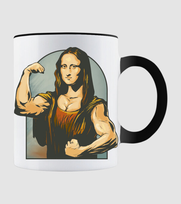 Pumped Mona model negru pe tricou